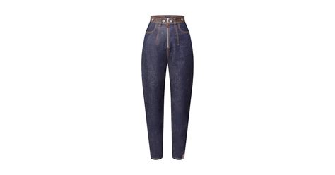 Topstitched Washed Denim Jeans 